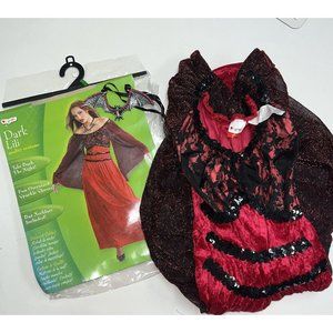 Womens Vampire Witch Vampiress Halloween Costume Dress Size 12 14 Dark Lili Red